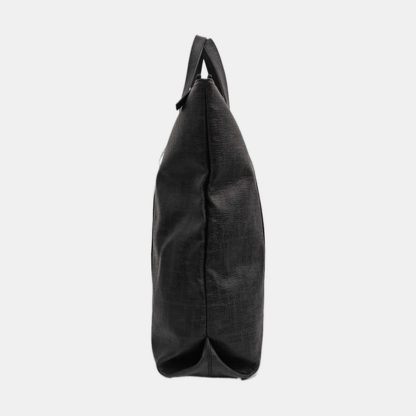 Coated Canvas Top Handle Bag Black