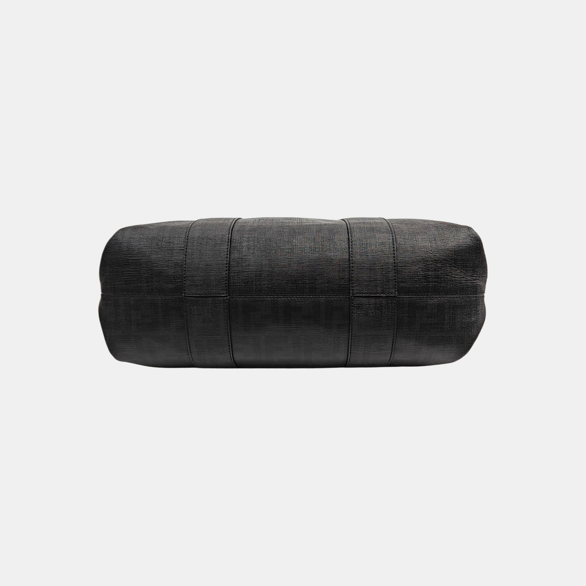 Coated Canvas Top Handle Bag Black