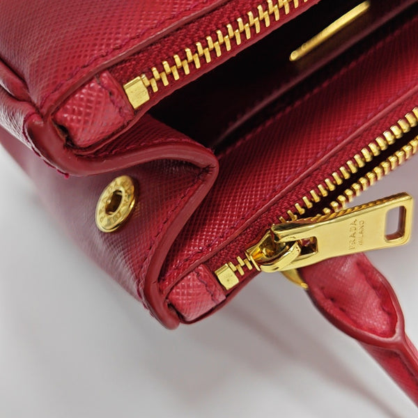 Galleria Super Mini Saffiano Calfskin Red