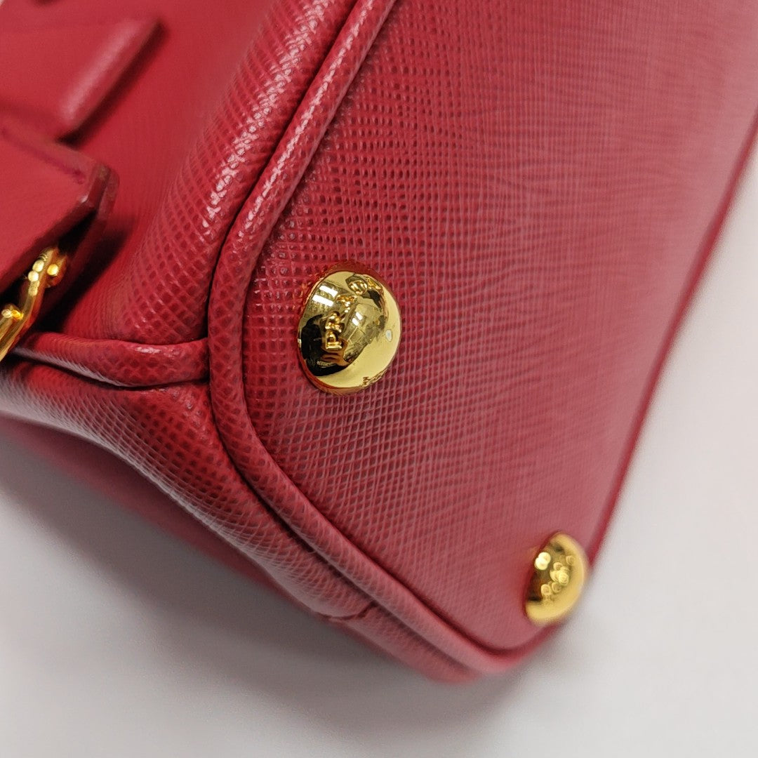 Galleria Super Mini Saffiano Calfskin Red
