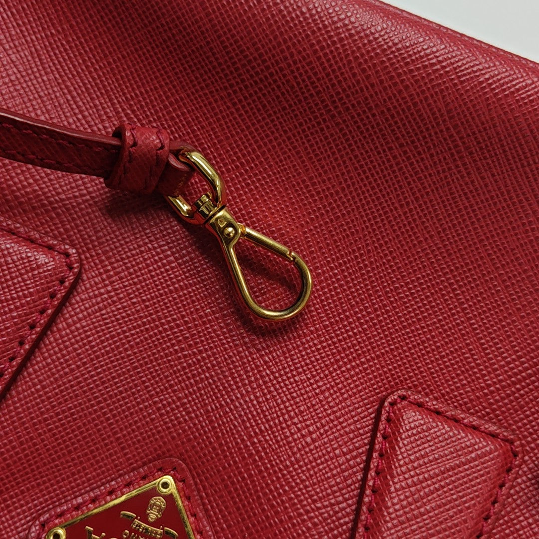Galleria Super Mini Saffiano Calfskin Red
