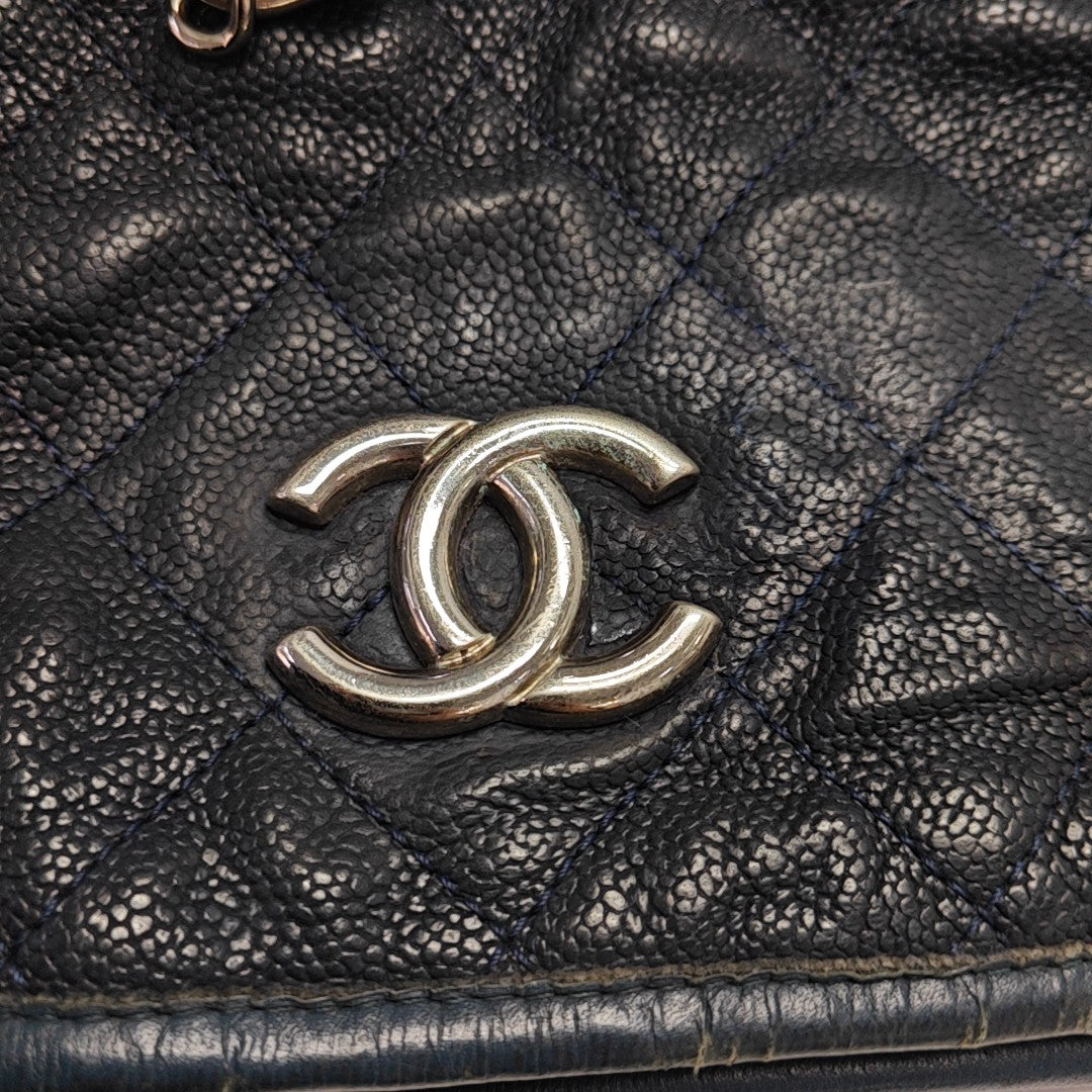 FRENCH RIVIERA Quilted Grained Calfskin Blue