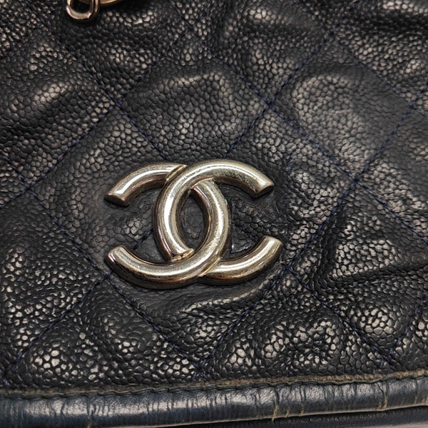 FRENCH RIVIERA Quilted Grained Calfskin Blue