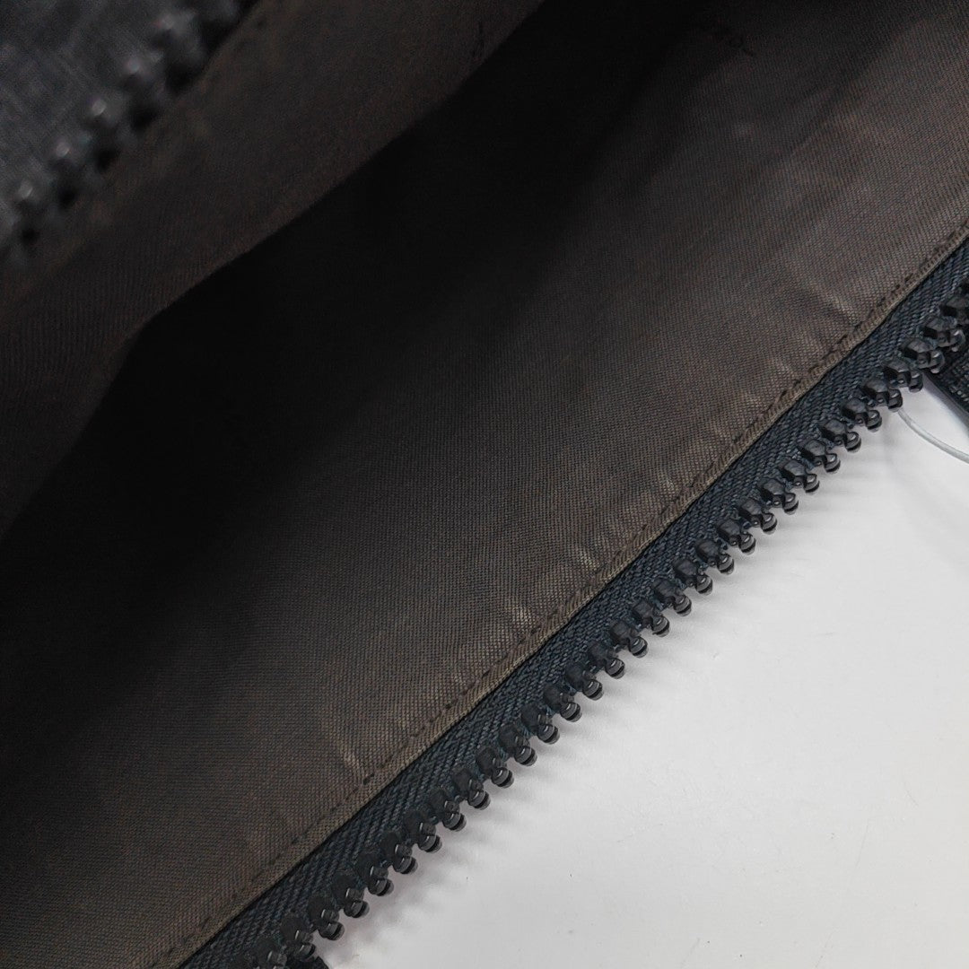 Coated Canvas Top Handle Bag Black