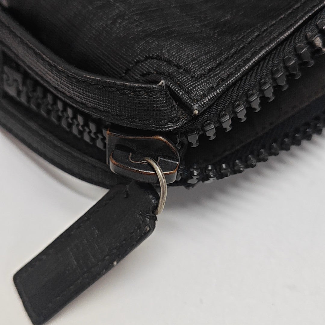 Coated Canvas Top Handle Bag Black