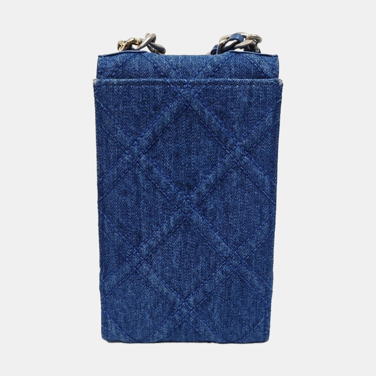 CHAIN INFINITY TOP HANDLE Quilted Denim Blue