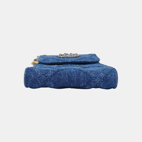 CHAIN INFINITY TOP HANDLE Quilted Denim Blue