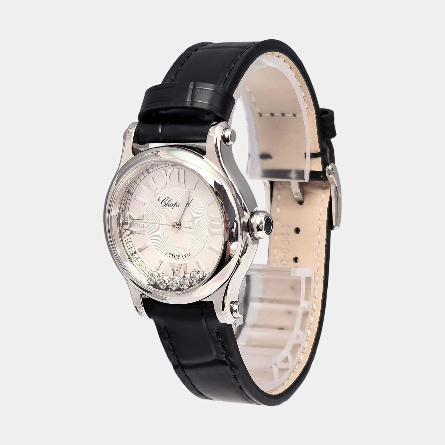 Happy Diamonds 30mm White Automatic Watch