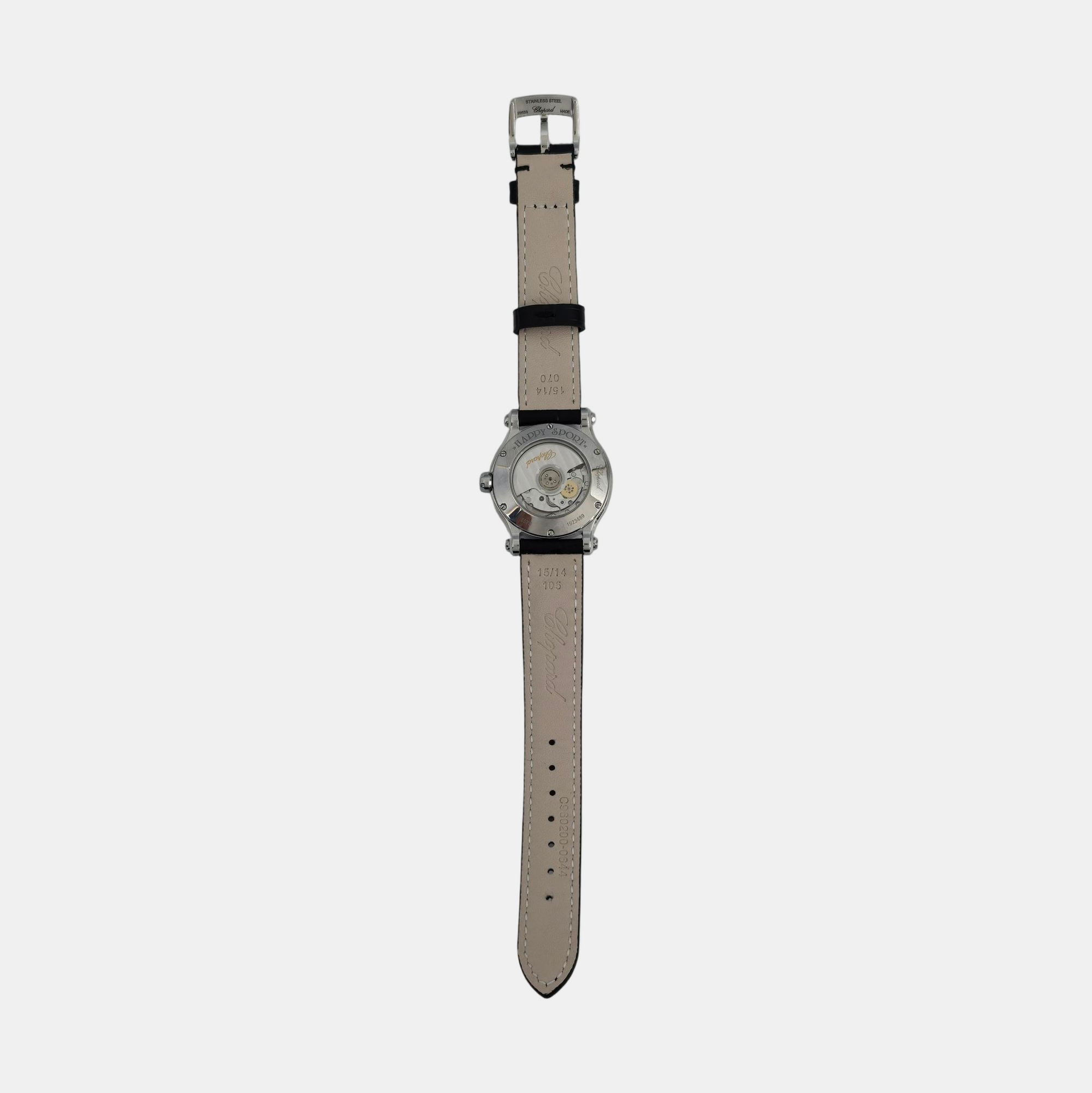 Happy Diamonds 30mm White Automatic Watch