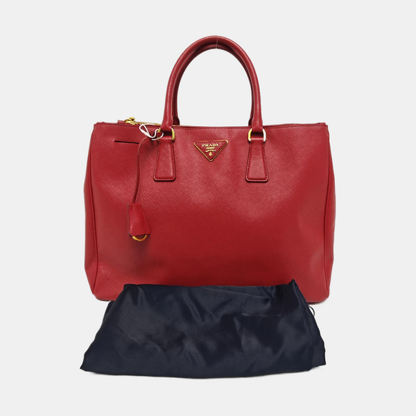Galleria Extra Large Saffiano Calfskin Red