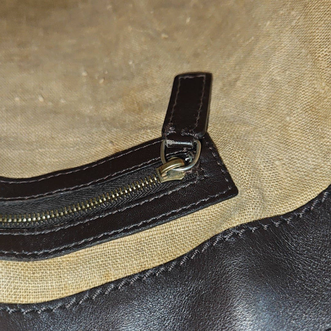 Canvas Top Handle Bag Brown