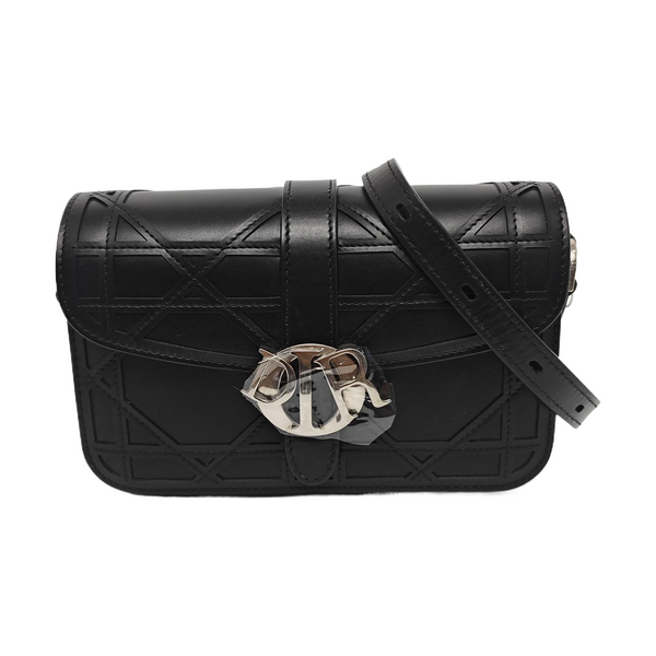Charm Mini Cannage Calfskin Black