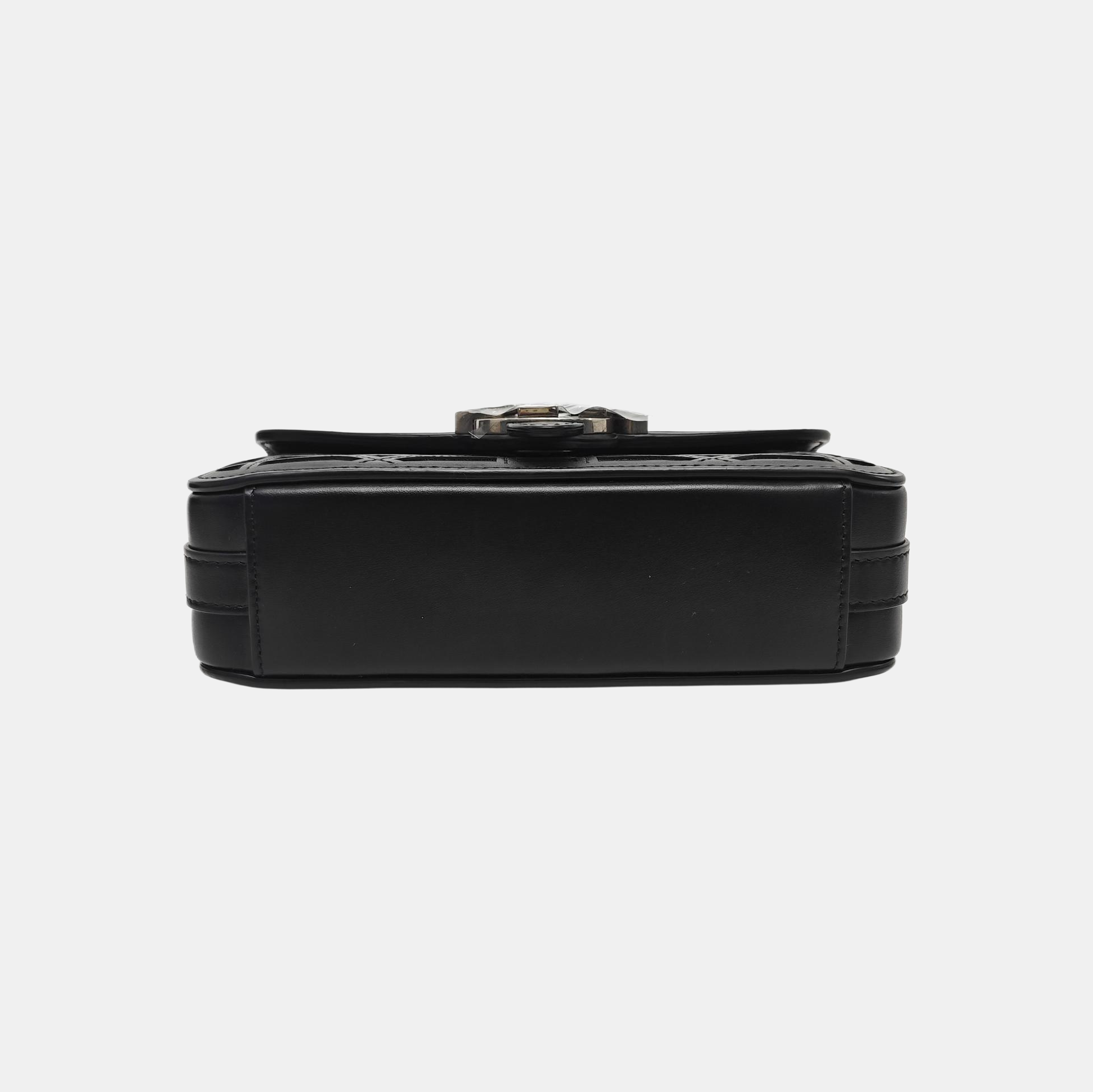 Charm Mini Cannage Calfskin Black