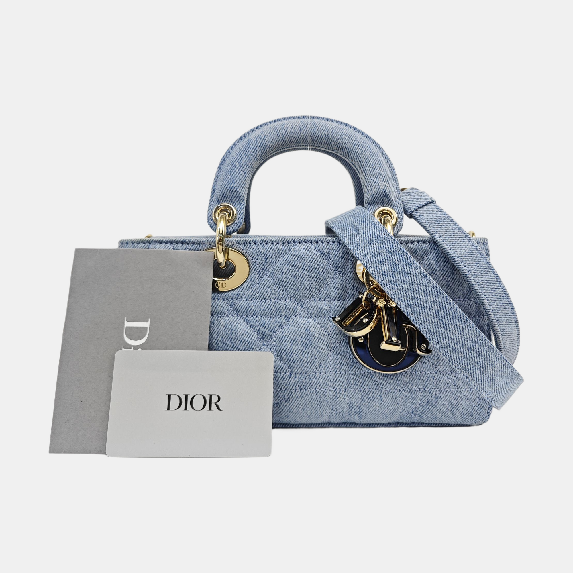 Lady D-Joy Small Cannage Denim Blue