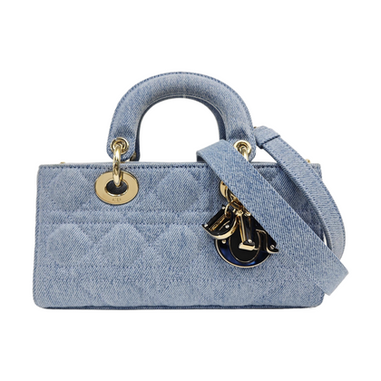 Lady D-Joy Small Cannage Denim Blue