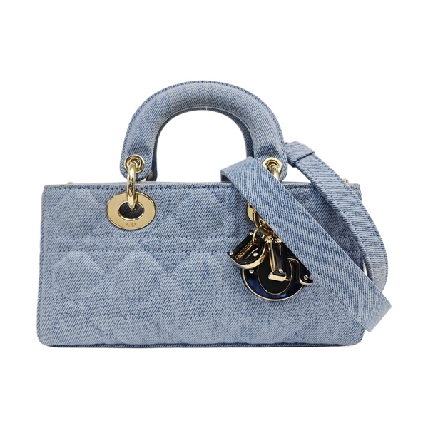 Lady D-Joy Small Cannage Denim Blue