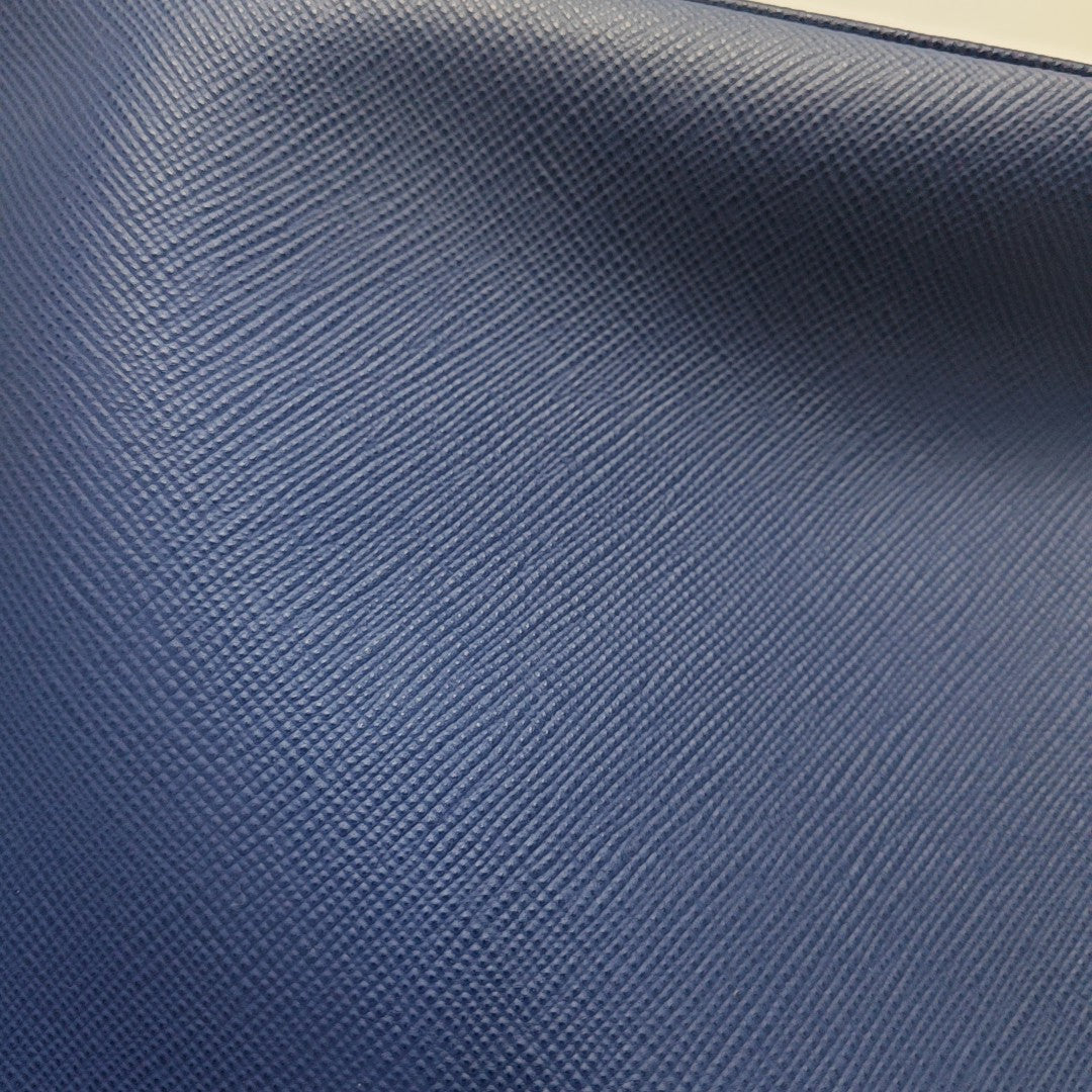 Double Large Saffiano Calfskin Blue