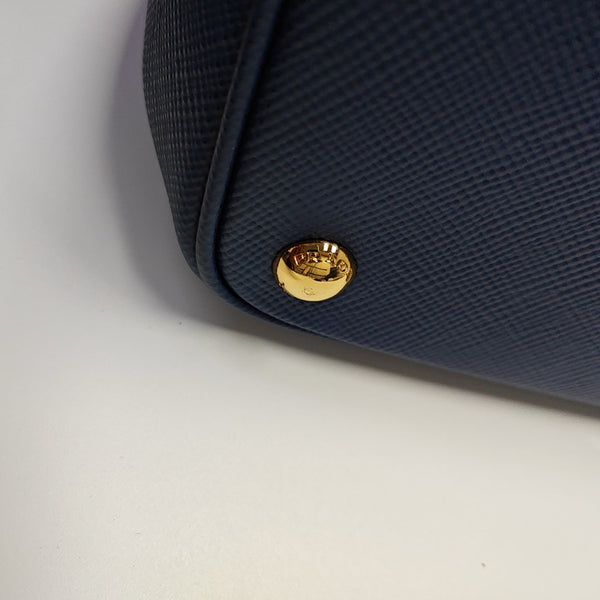 Double Large Saffiano Calfskin Blue