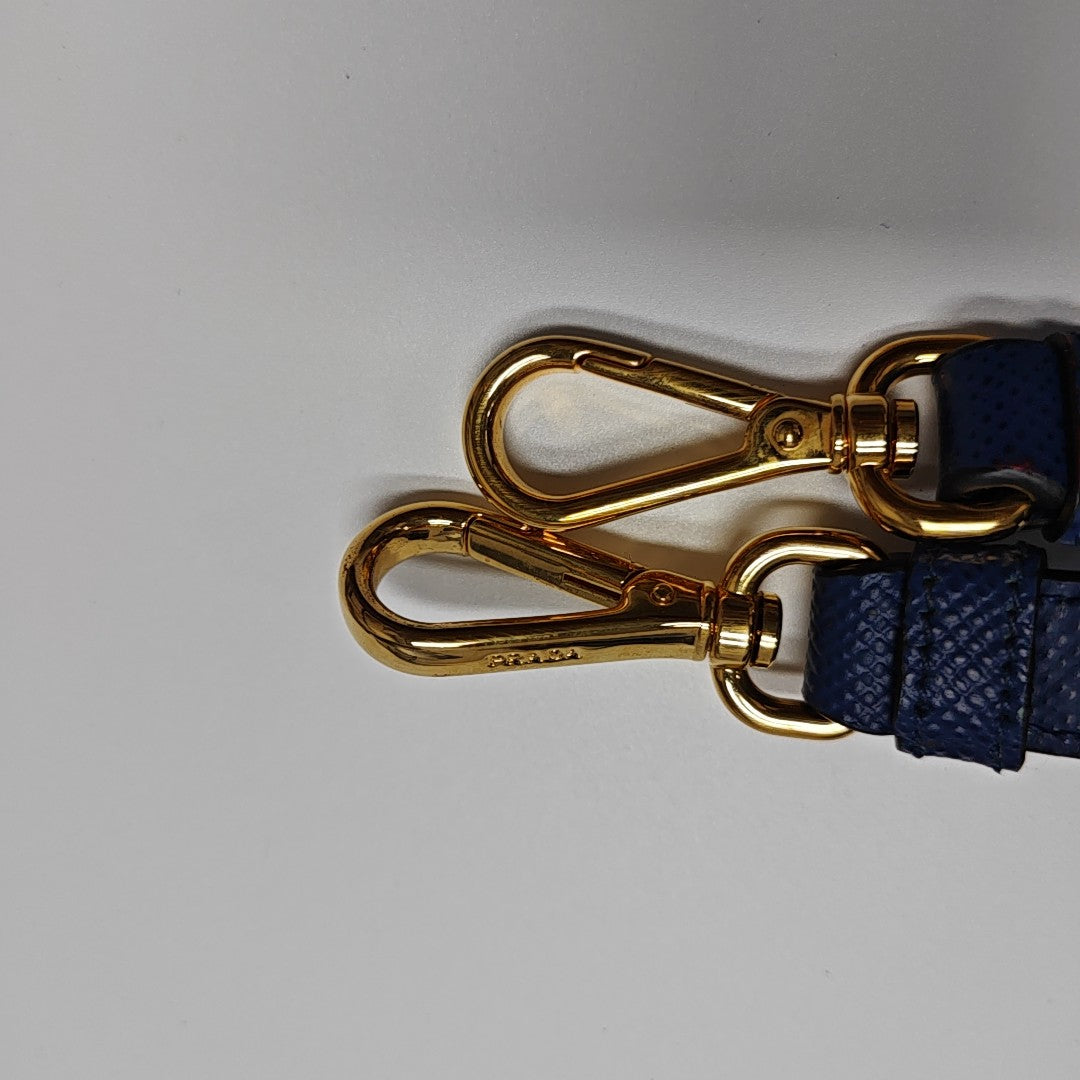 Double Large Saffiano Calfskin Blue