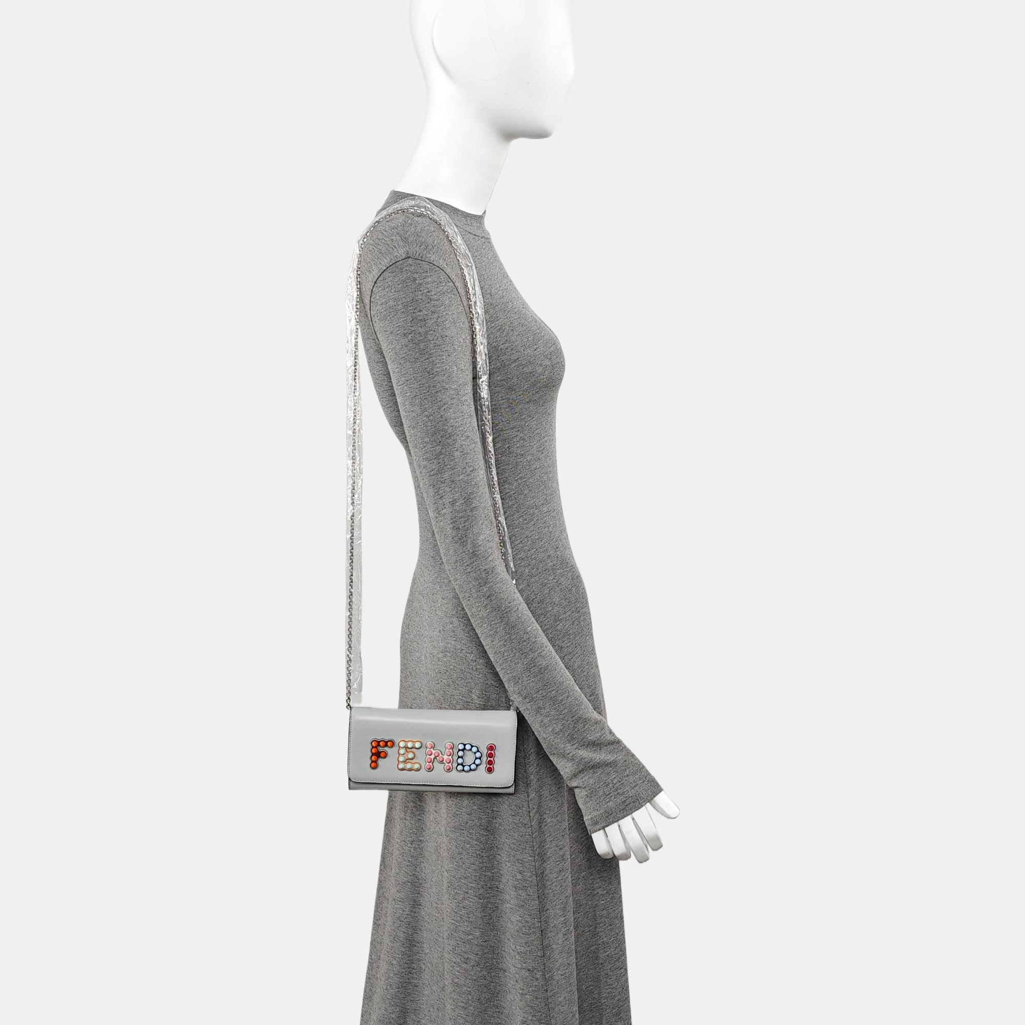 Calfskin Shoulder Bag Gray