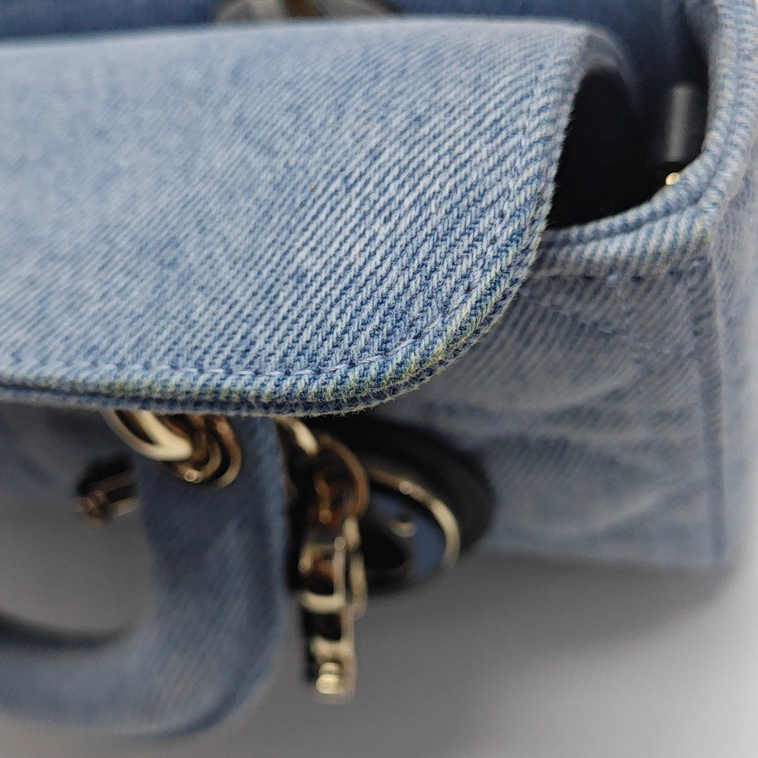 Lady D-Joy Small Cannage Denim Blue