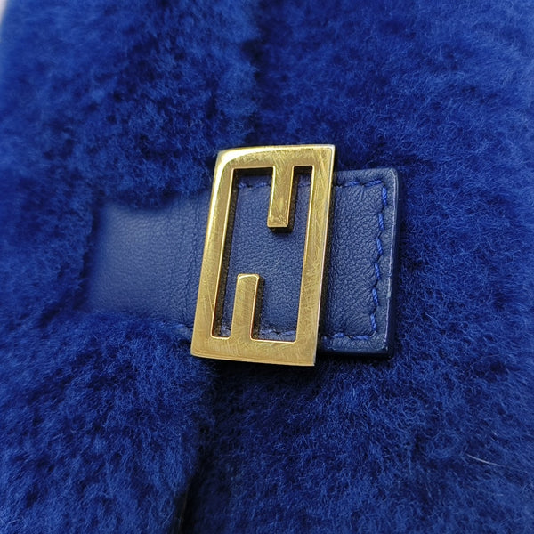 Fur Shoulder Bag Blue