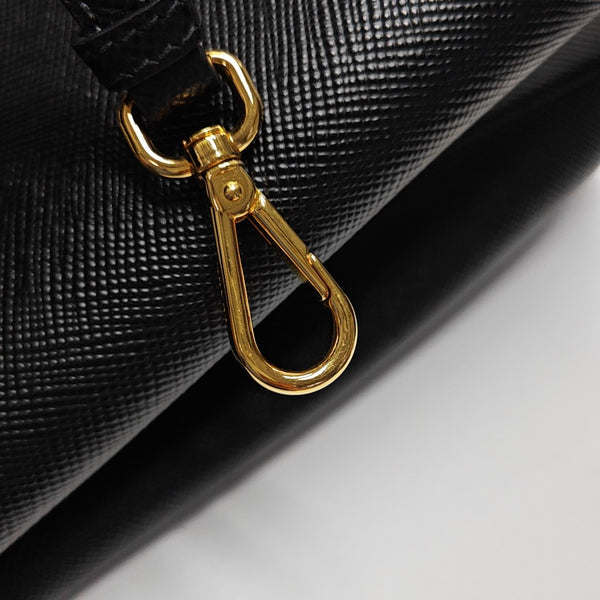 Double Medium Saffiano Calfskin Black