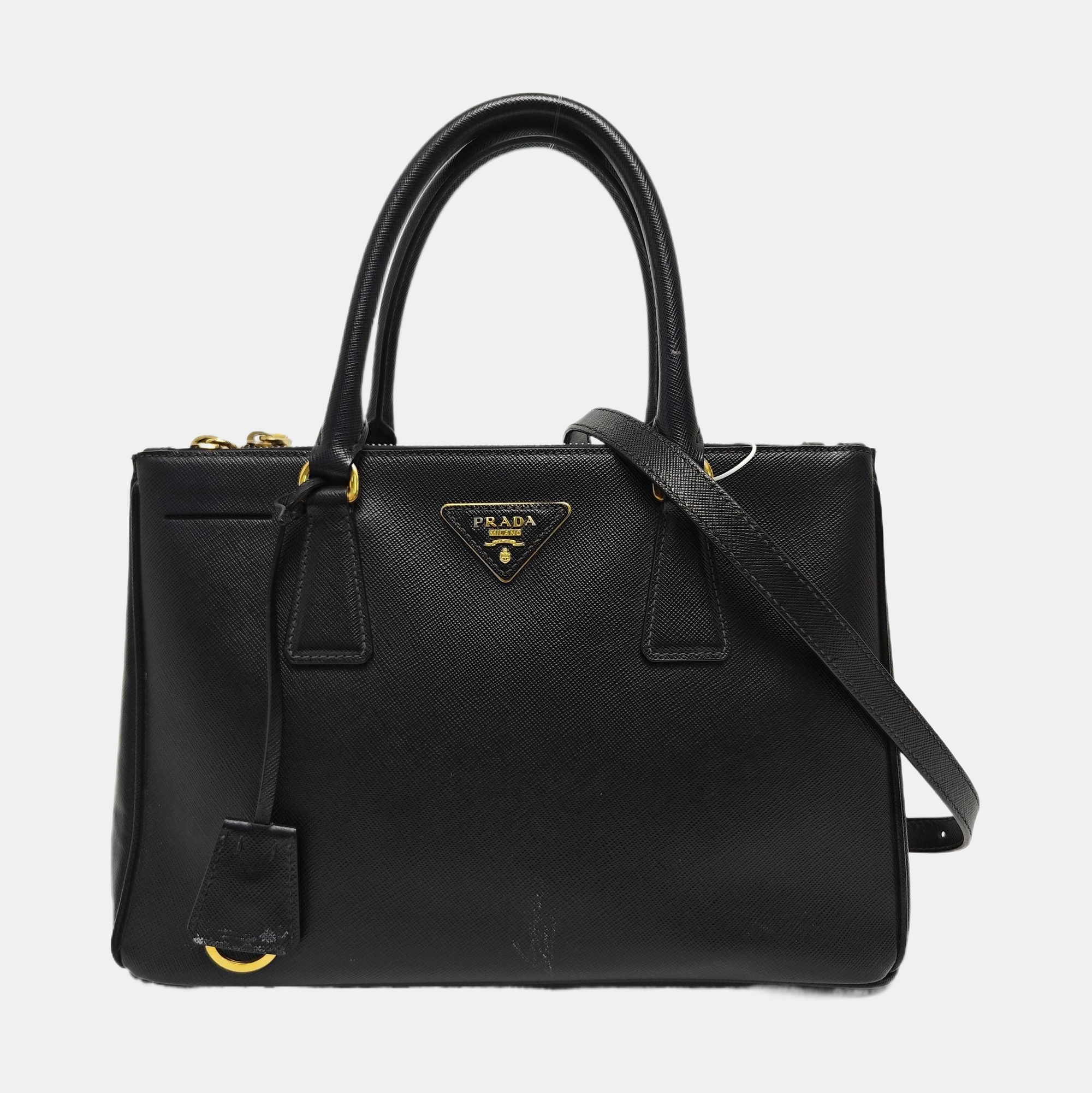 Galleria Large Saffiano Calfskin Black