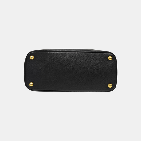 Galleria Large Saffiano Calfskin Black