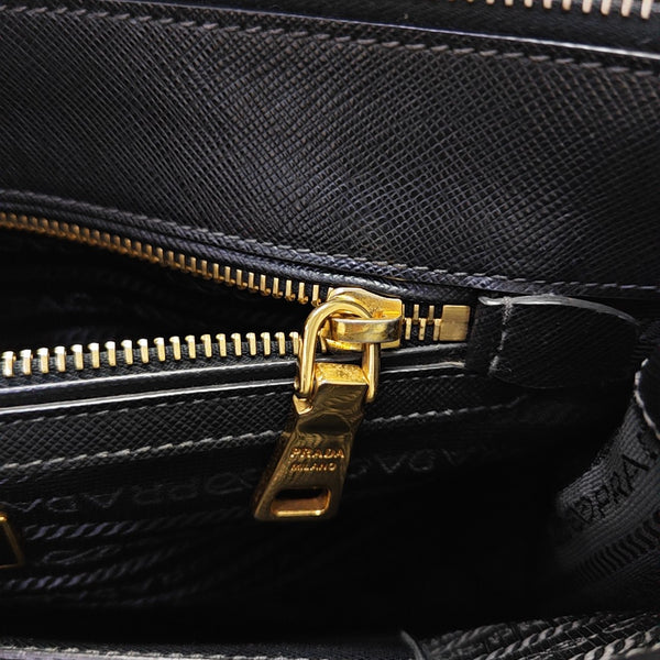 Galleria Large Saffiano Calfskin Black