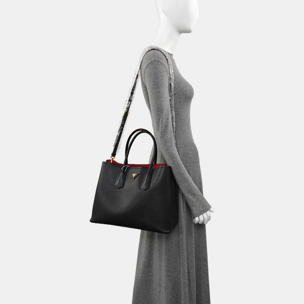 Double Saffiano Calfskin Black