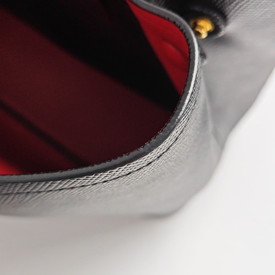 Double Saffiano Calfskin Black