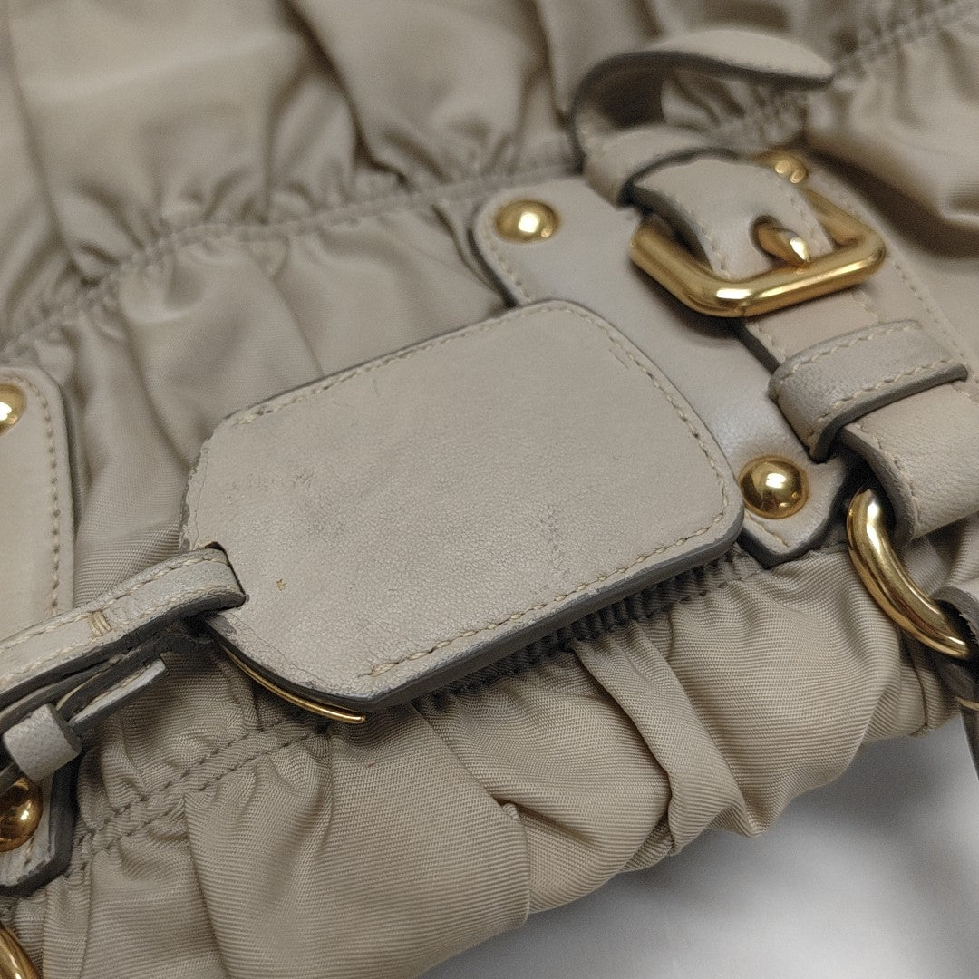 Gaufre Quilted Nylon Beige