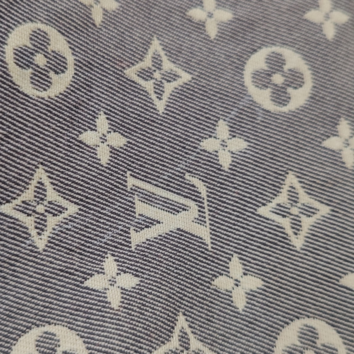 Monogram Denim Bucket Bag Gray
