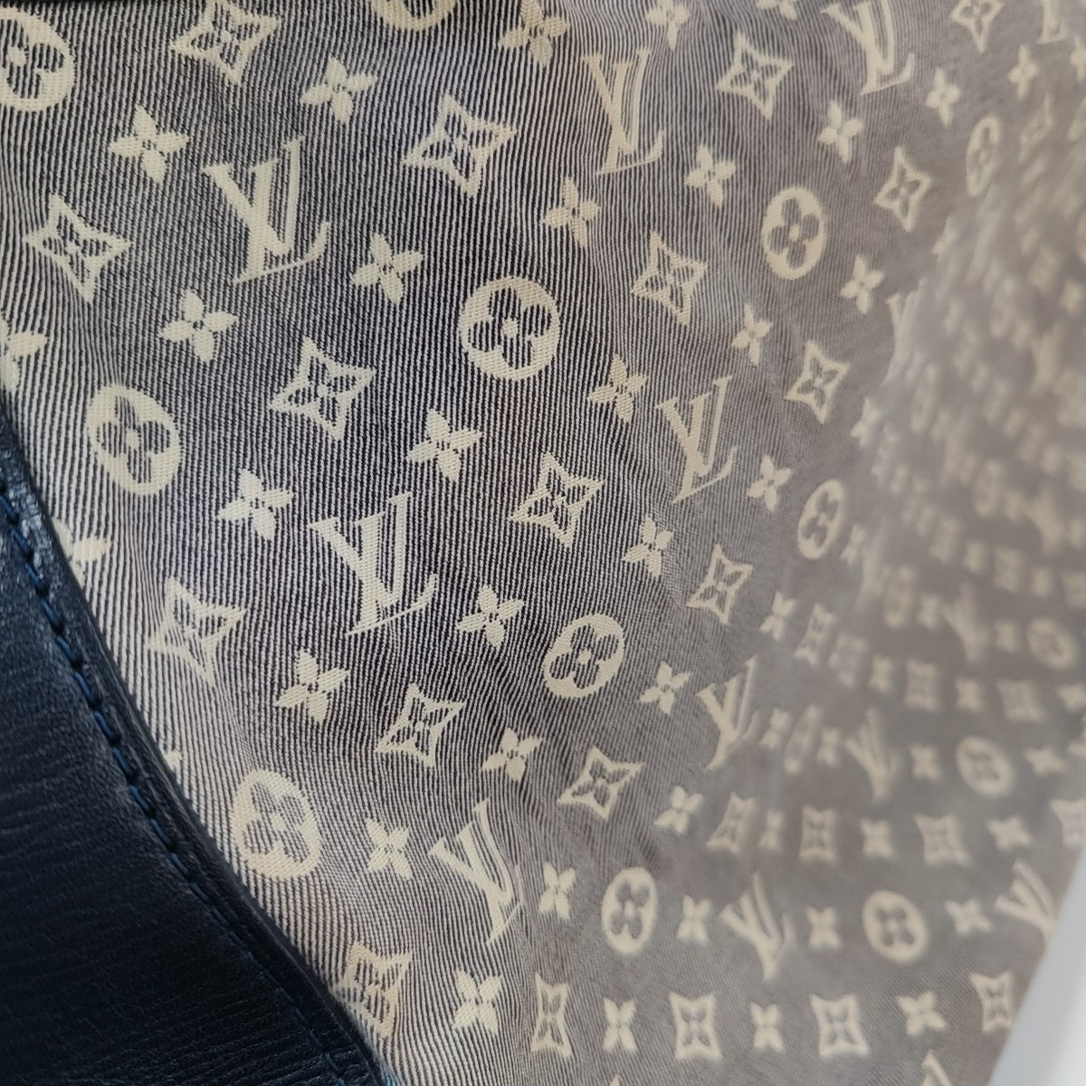 Monogram Denim Bucket Bag Gray