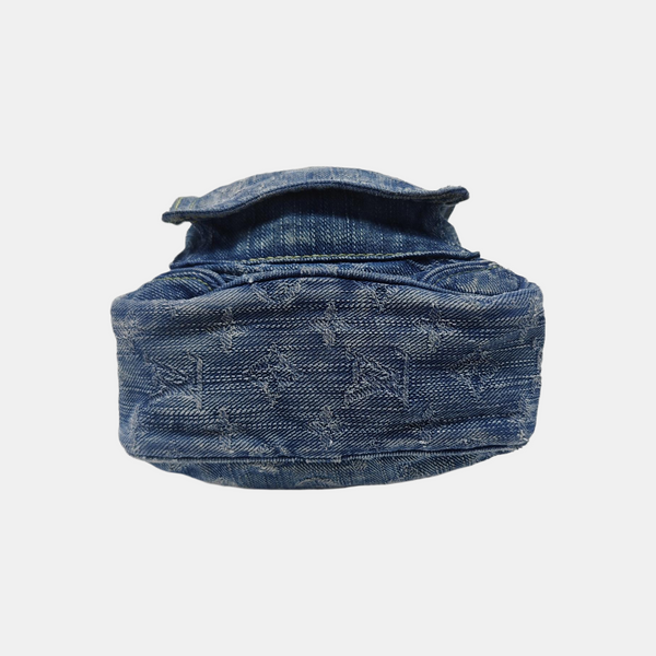 Monogram Denim Shoulder Bag Blue
