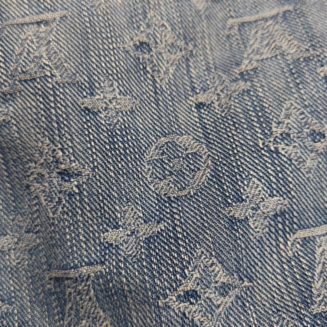Monogram Denim Shoulder Bag Blue