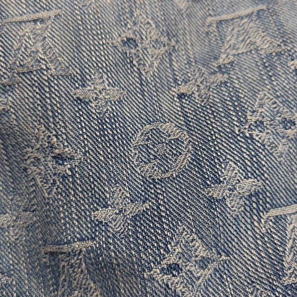 Monogram Denim Shoulder Bag Blue