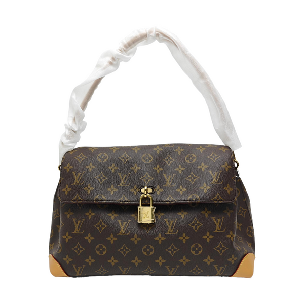 Monogram Coated Canvas Shoulder Bag MM Brown