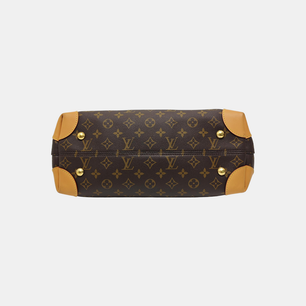 Monogram Coated Canvas Shoulder Bag MM Brown