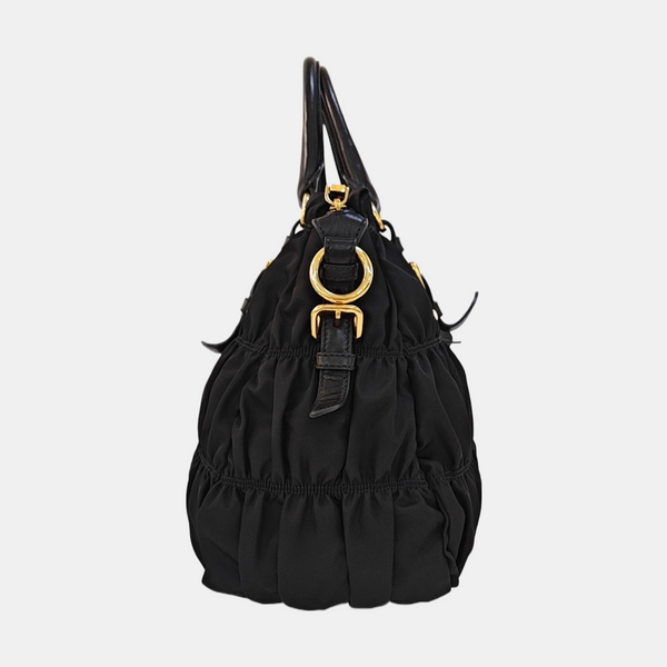 Gaufre Quilted Nylon Black