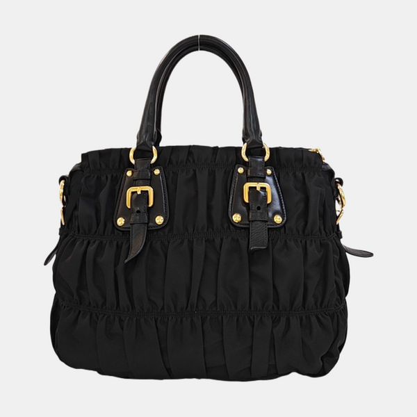 Gaufre Quilted Nylon Black