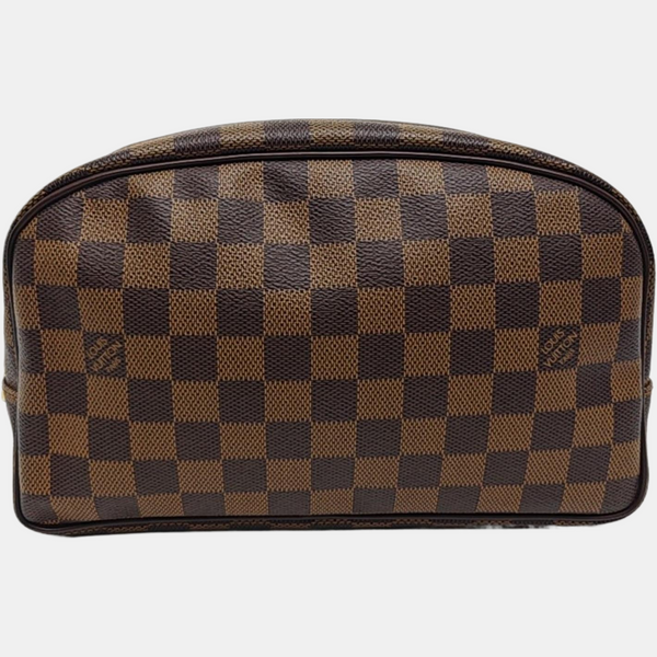 Damier Ebene Coated Canvas Clutch Brown