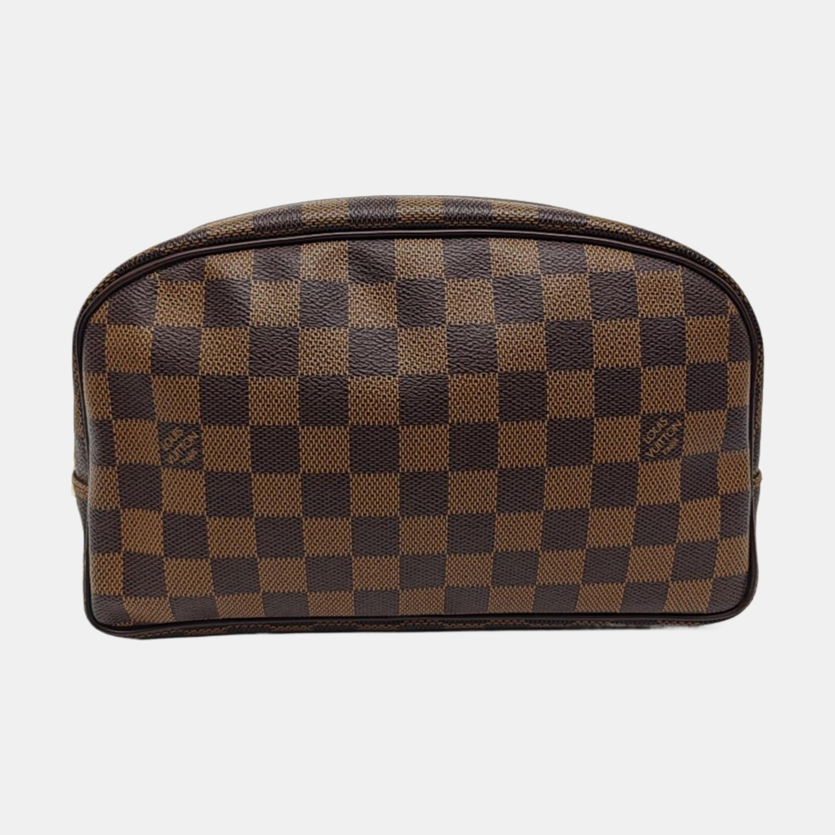 Damier Ebene Coated Canvas Clutch Brown