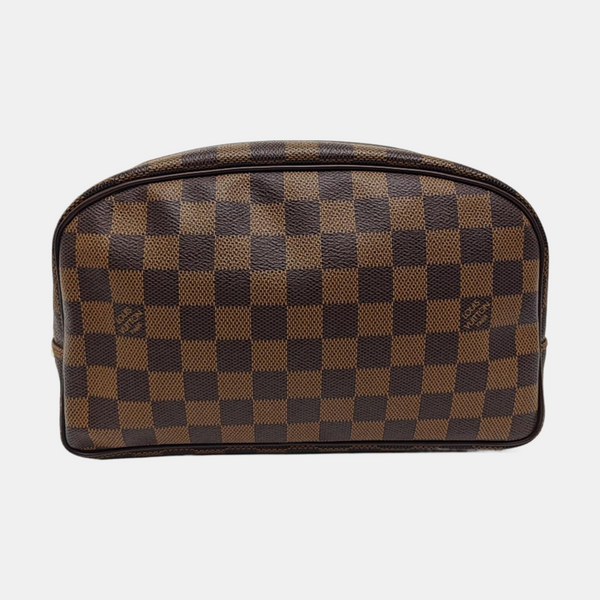 Damier Ebene Coated Canvas Clutch Brown