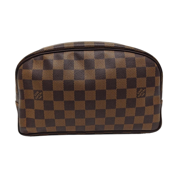 Damier Ebene Coated Canvas Clutch Brown