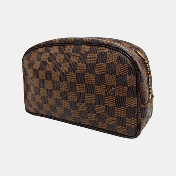 Damier Ebene Coated Canvas Clutch Brown