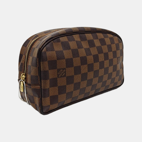 Damier Ebene Coated Canvas Clutch Brown