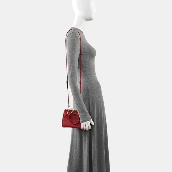 Galleria Super Mini Saffiano Calfskin Red