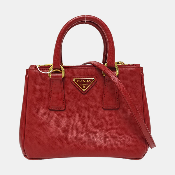Galleria Super Mini Saffiano Calfskin Red
